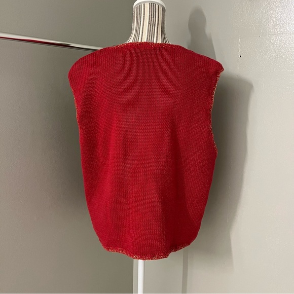 Hasting & Smith Womens Red Christmas Angels Holiday Festive Sweater Vest Size XL - Picture 7 of 14